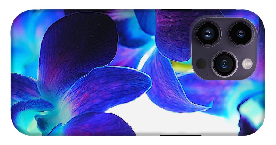 Purple Orchids On White Close Up - Phone Case