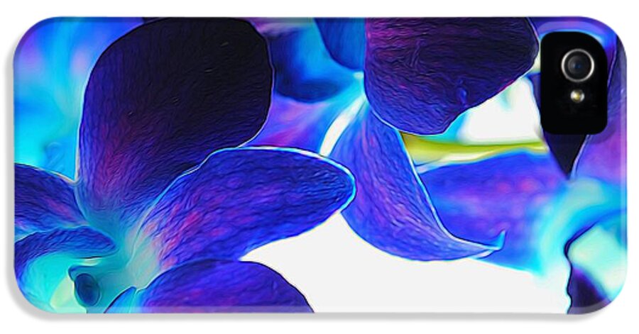 Purple Orchids On White Close Up - Phone Case
