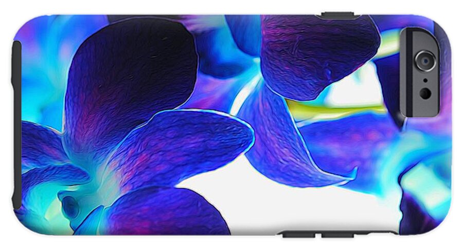 Purple Orchids On White Close Up - Phone Case