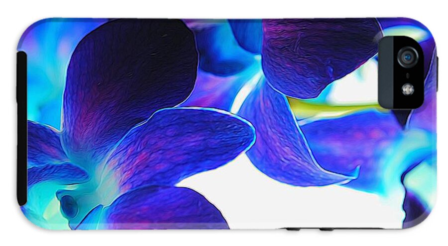 Purple Orchids On White Close Up - Phone Case