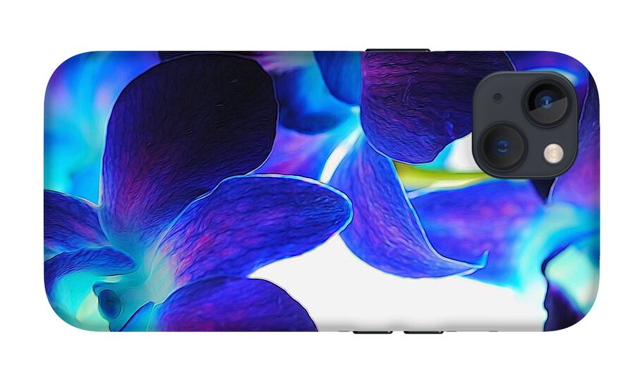 Purple Orchids On White Close Up - Phone Case