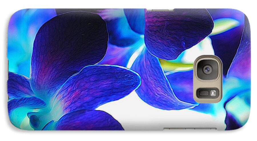 Purple Orchids On White Close Up - Phone Case