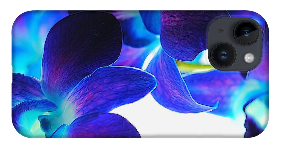 Purple Orchids On White Close Up - Phone Case