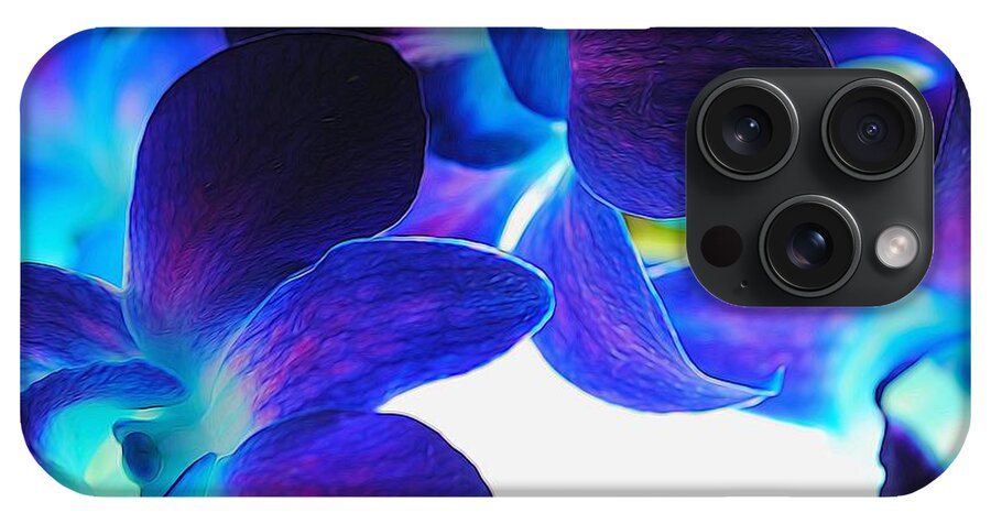Purple Orchids On White Close Up - Phone Case