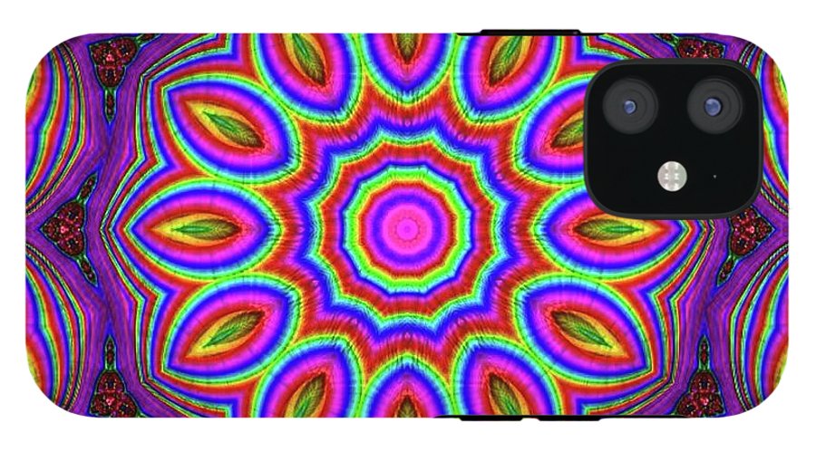 Purple Rainbow Flower Kaleidoscope - Phone Case