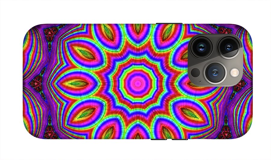 Purple Rainbow Flower Kaleidoscope - Phone Case