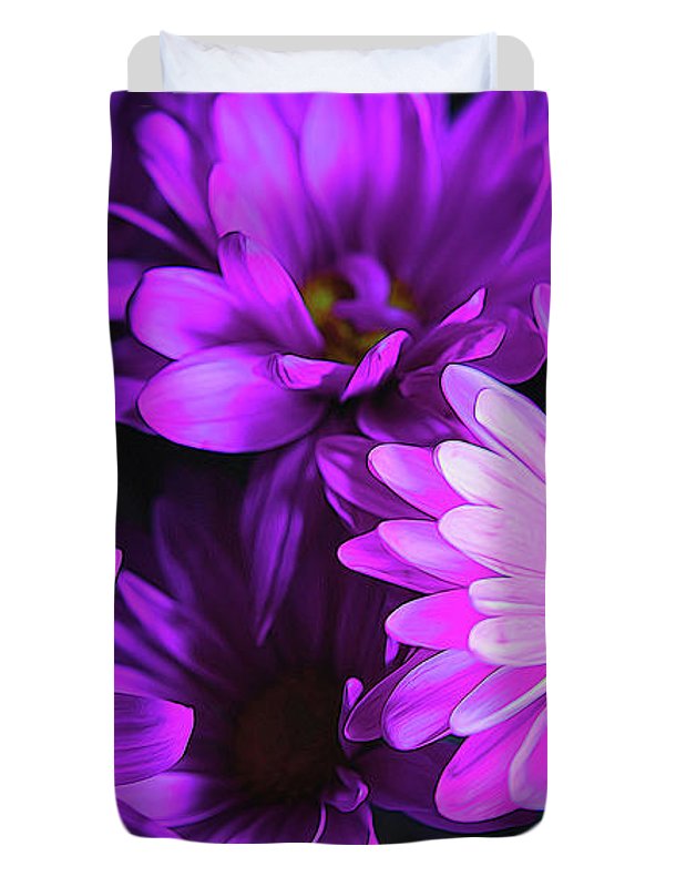Purple Summer Daisies - Duvet Cover