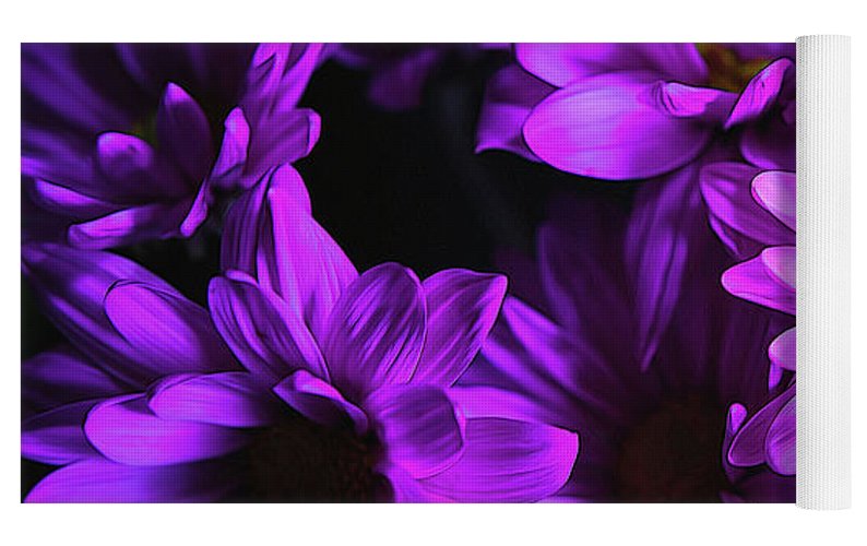 Purple Summer Daisies - Yoga Mat