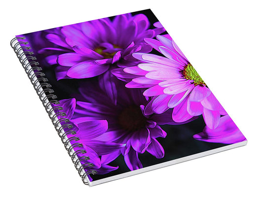 Purple Summer Daisies - Spiral Notebook