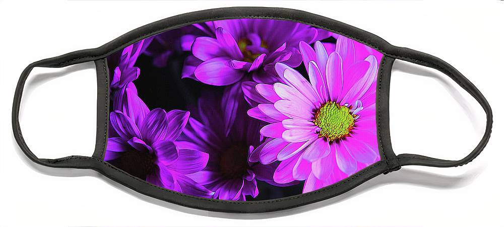 Purple Summer Daisies - Face Mask