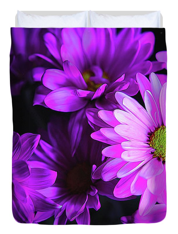 Purple Summer Daisies - Duvet Cover