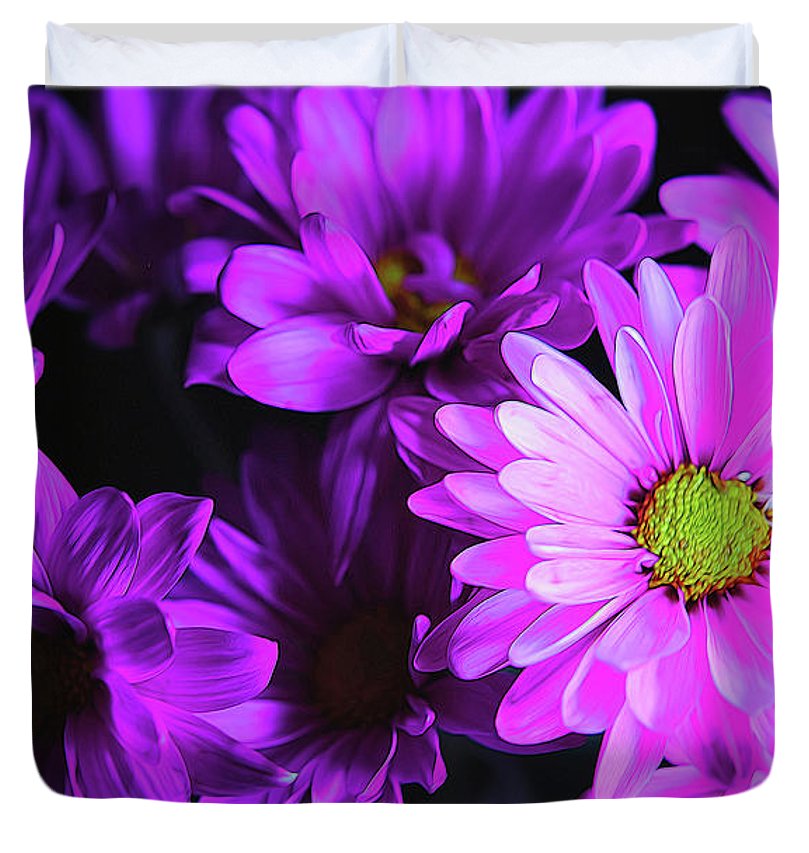 Purple Summer Daisies - Duvet Cover