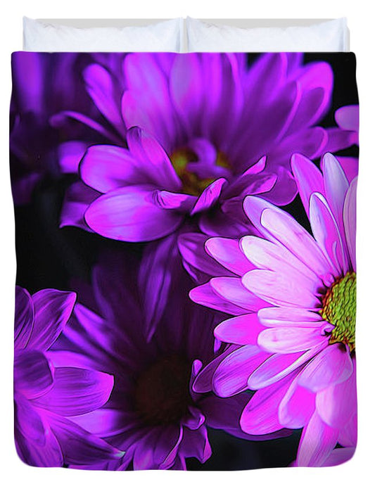 Purple Summer Daisies - Duvet Cover