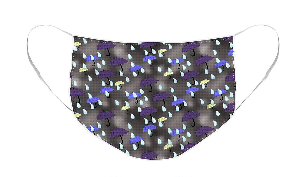 Rain and Umbrellas - Face Mask
