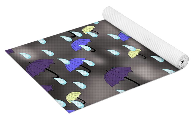 Rain and Umbrellas - Yoga Mat