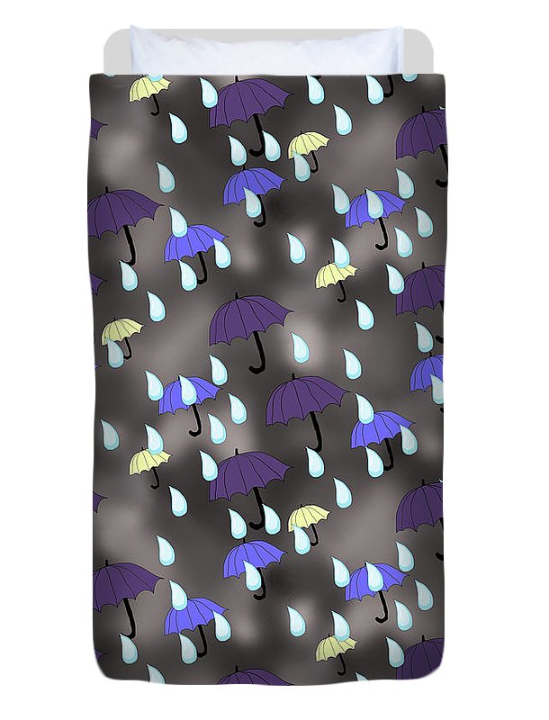 Rain and Umbrellas - Duvet Cover