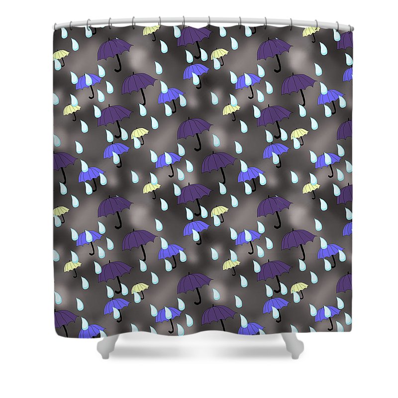 Rain and Umbrellas - Shower Curtain