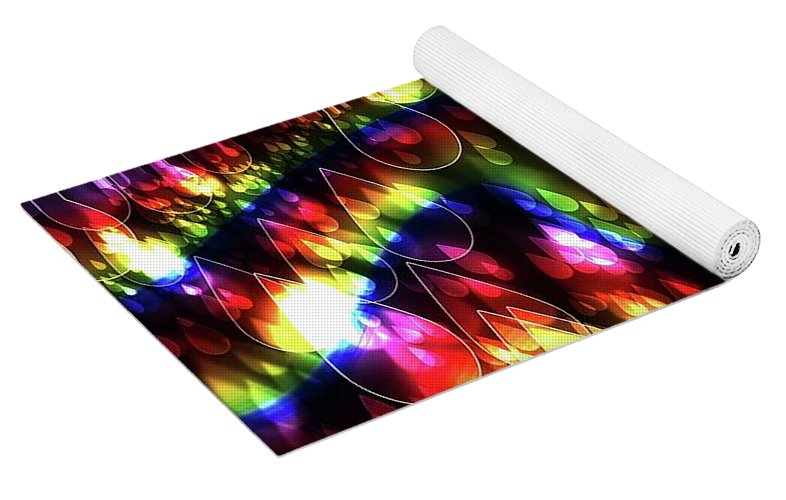 Rainbow Bokeh Raindrops - Yoga Mat