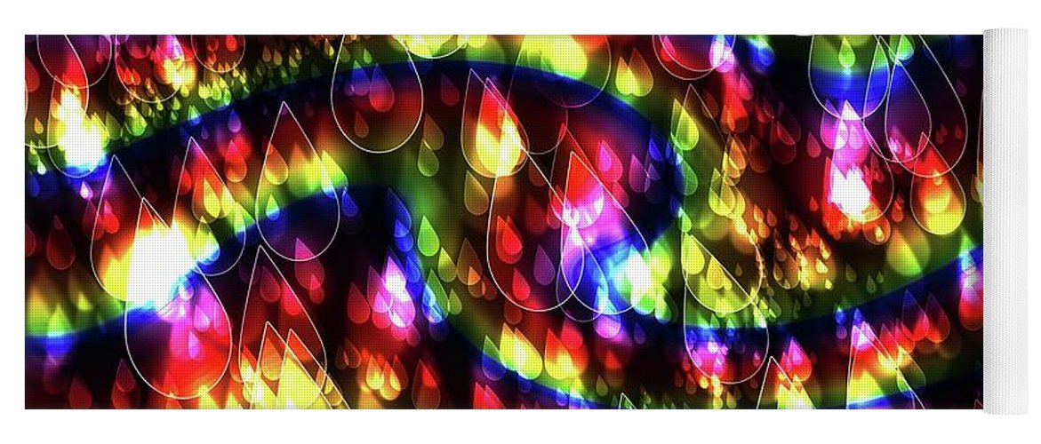 Rainbow Bokeh Raindrops - Yoga Mat