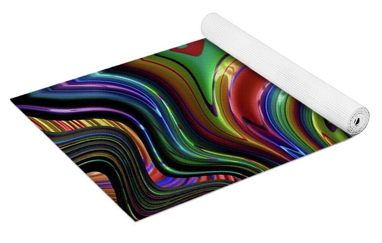 Rainbow Liquid Fractal - Yoga Mat