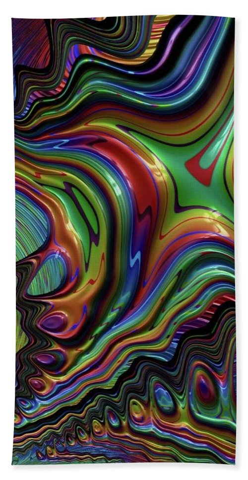 Rainbow Liquid Fractal - Bath Towel
