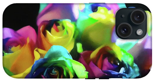 Rainbow Roses Watercolor - Phone Case