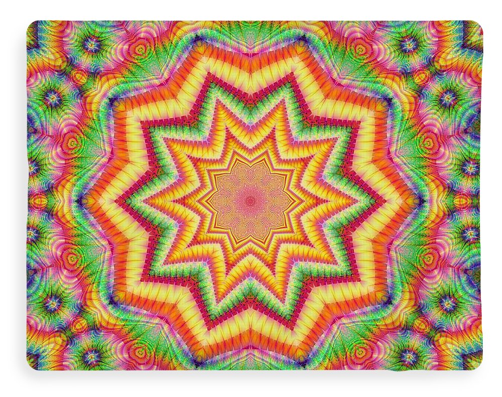 Rainbow Star Fractal Kaleidoscope - Blanket