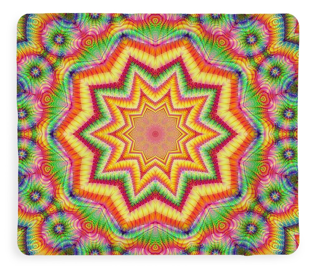 Rainbow Star Fractal Kaleidoscope - Blanket