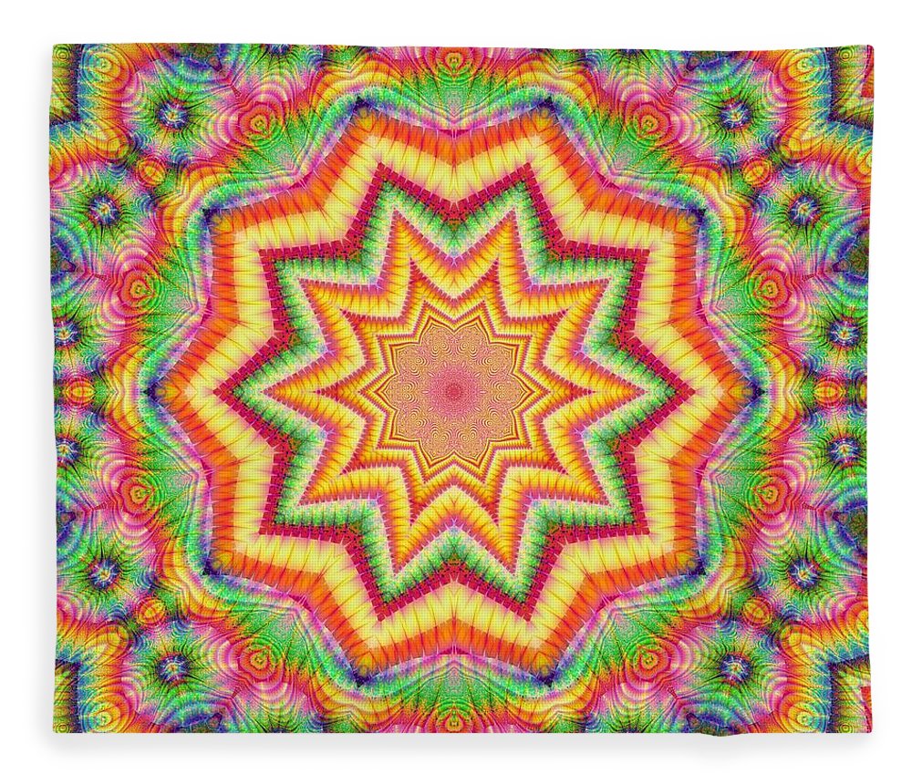 Rainbow Star Fractal Kaleidoscope - Blanket