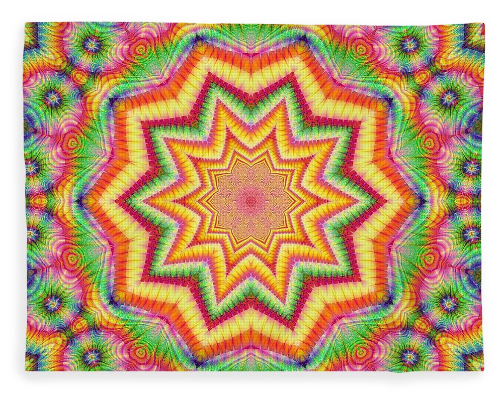 Rainbow Star Fractal Kaleidoscope - Blanket