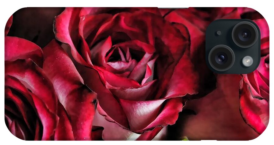 Red and White Rose Bouquet - Phone Case