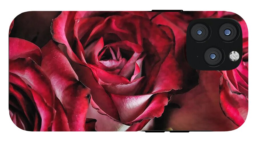 Red and White Rose Bouquet - Phone Case