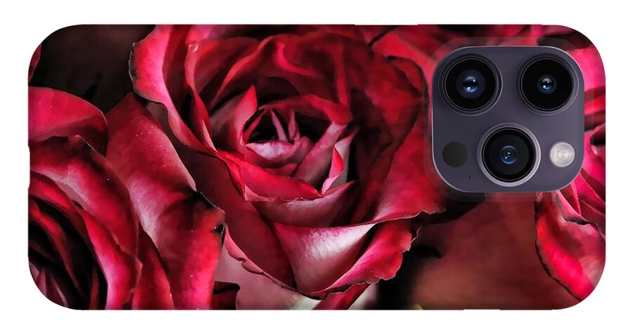 Red and White Rose Bouquet - Phone Case