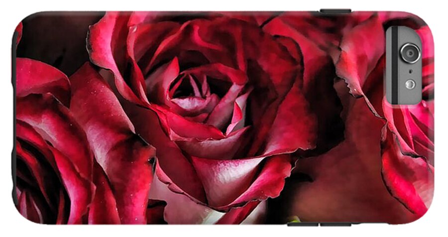 Red and White Rose Bouquet - Phone Case