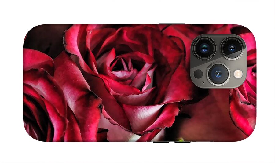 Red and White Rose Bouquet - Phone Case