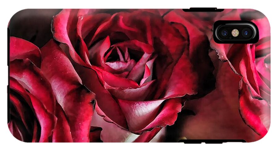 Red and White Rose Bouquet - Phone Case