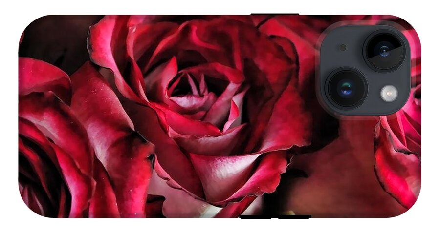 Red and White Rose Bouquet - Phone Case