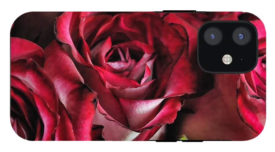 Red and White Rose Bouquet - Phone Case