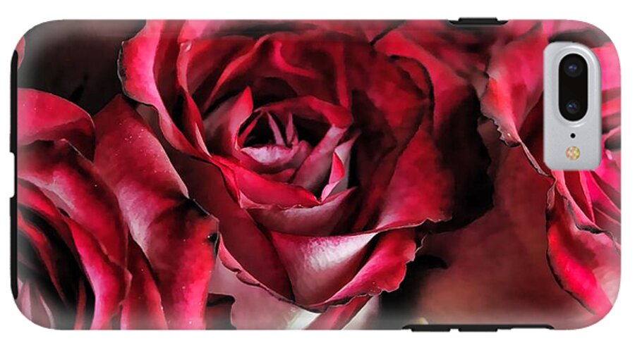 Red and White Rose Bouquet - Phone Case