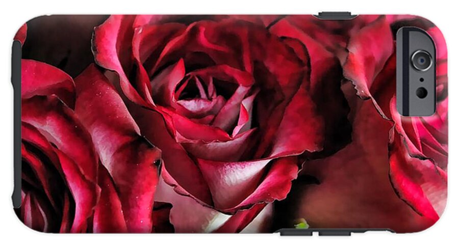 Red and White Rose Bouquet - Phone Case