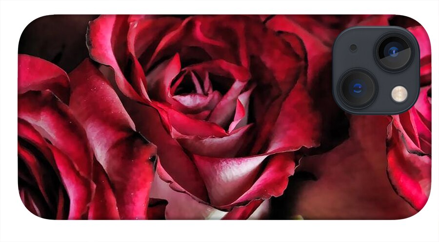Red and White Rose Bouquet - Phone Case
