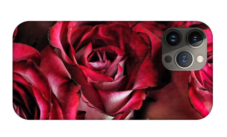 Red and White Rose Bouquet - Phone Case