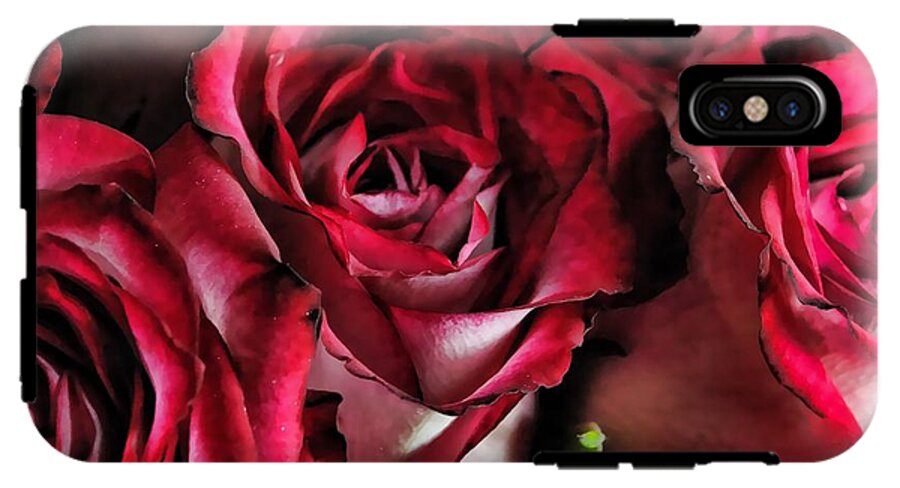 Red and White Rose Bouquet - Phone Case