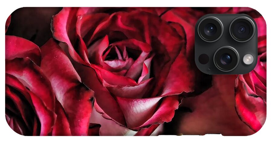 Red and White Rose Bouquet - Phone Case