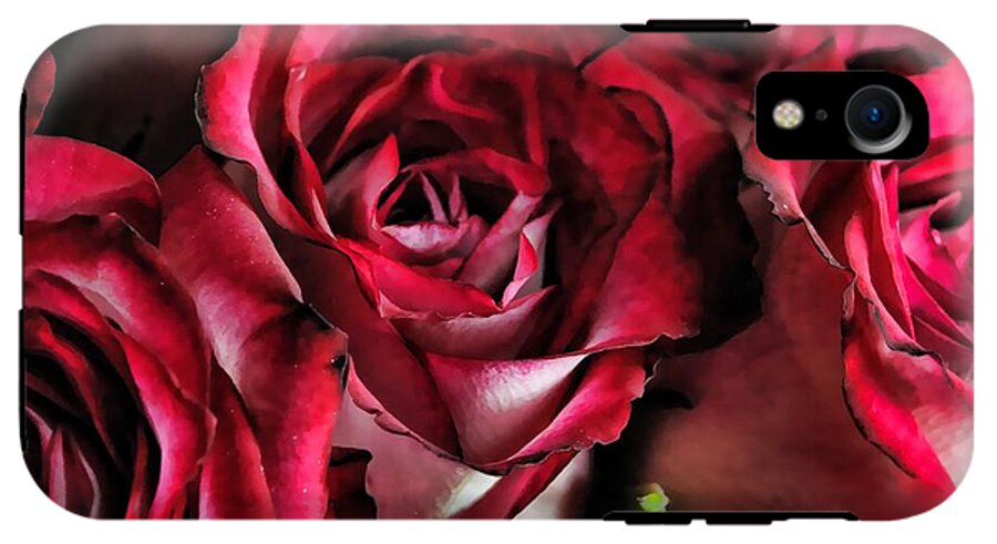 Red and White Rose Bouquet - Phone Case
