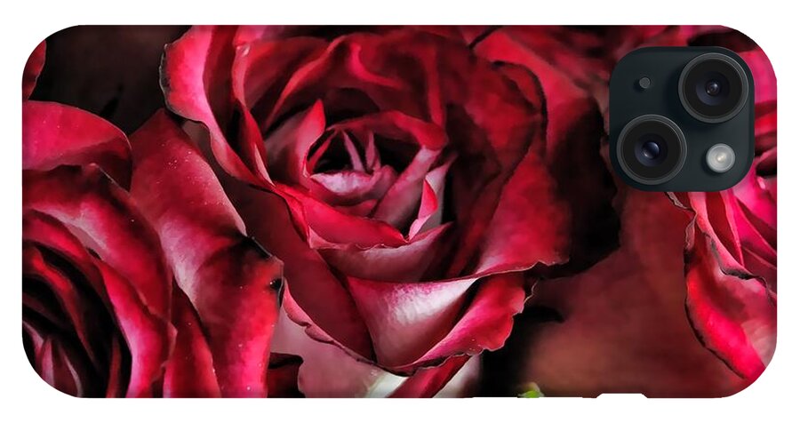 Red and White Rose Bouquet - Phone Case