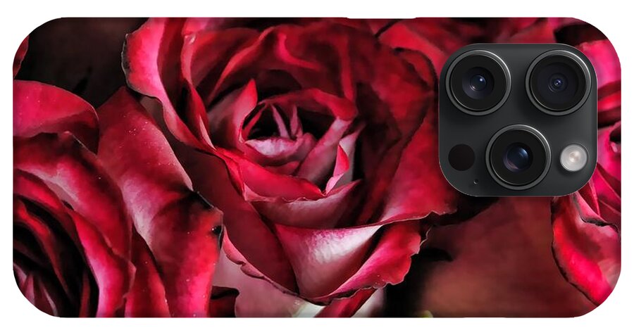 Red and White Rose Bouquet - Phone Case