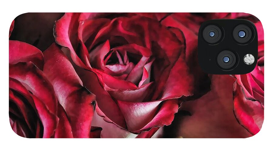 Red and White Rose Bouquet - Phone Case