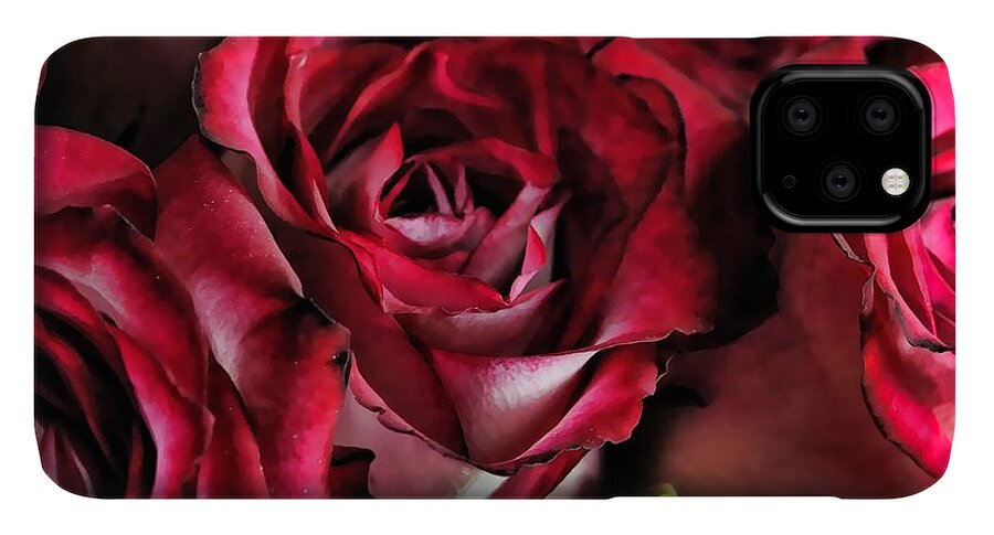 Red and White Rose Bouquet - Phone Case