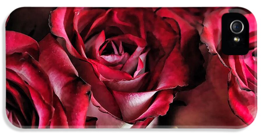 Red and White Rose Bouquet - Phone Case